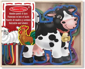 Melissa & Doug 13781 Animals Lace & Trace Farm Activity Set