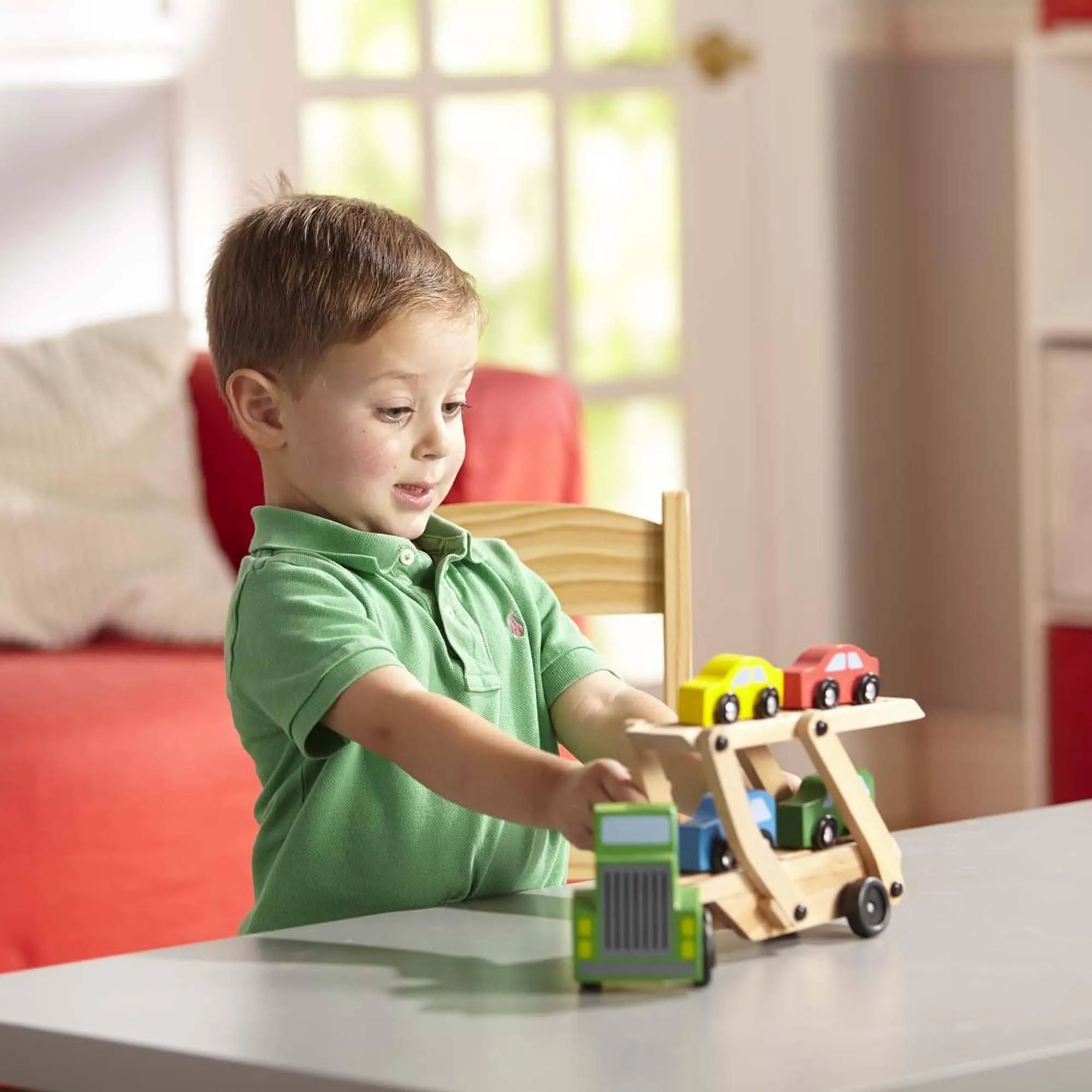 Melissa & Doug 14096 Car Carrier Truck & Cars Wooden Toy Set