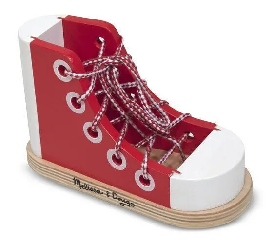 Melissa & Doug Wooden Lacing Shoe