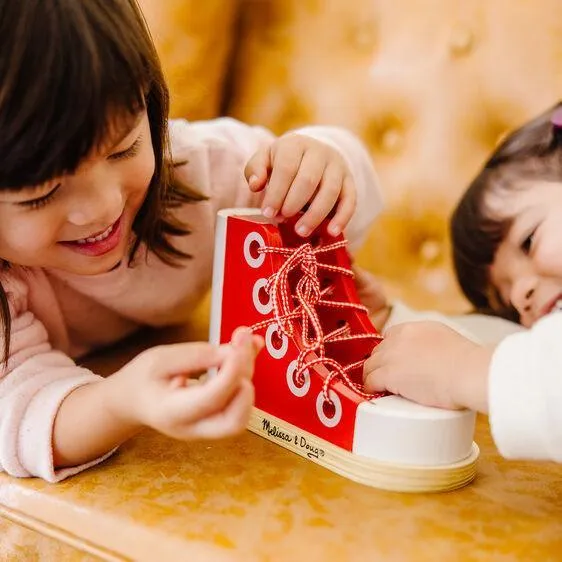 Melissa & Doug Wooden Lacing Shoe