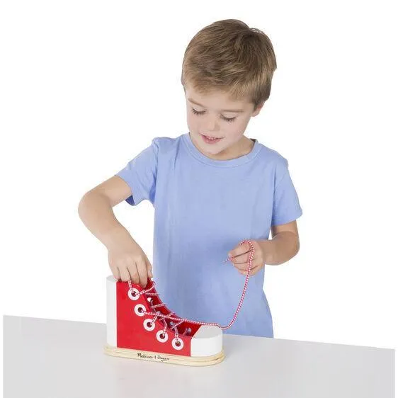 Melissa & Doug Wooden Lacing Shoe