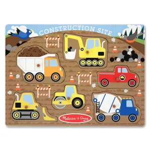 Melissa & Doug Wooden Peg Puzzle Construction Site