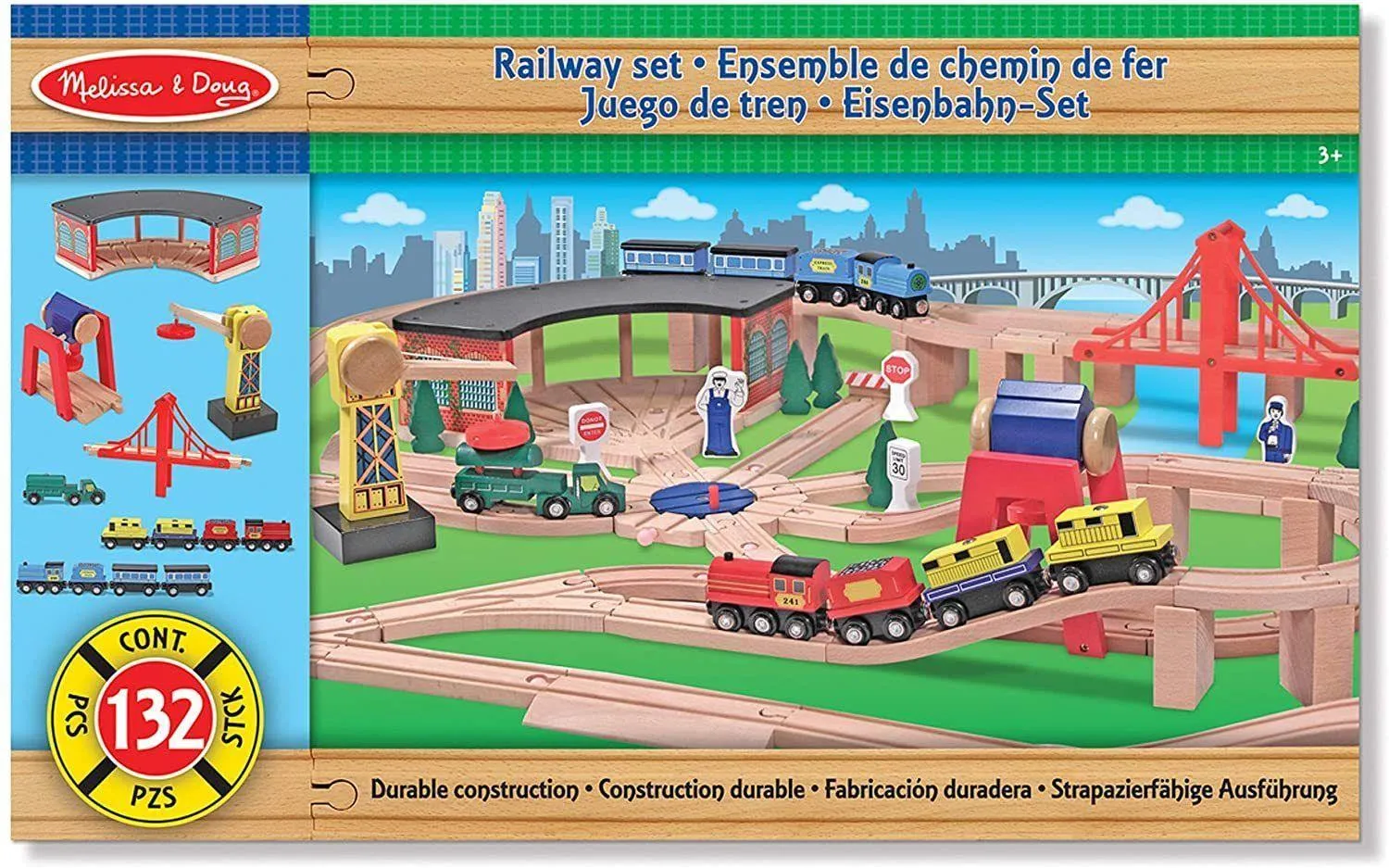 Melissa & Doug Wooden Railway Set 10701
