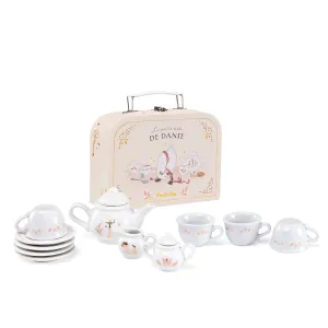 Moulin Roty La Petite Ecole De Danse Porcelaine Tea Set in Carry-On Suitcase