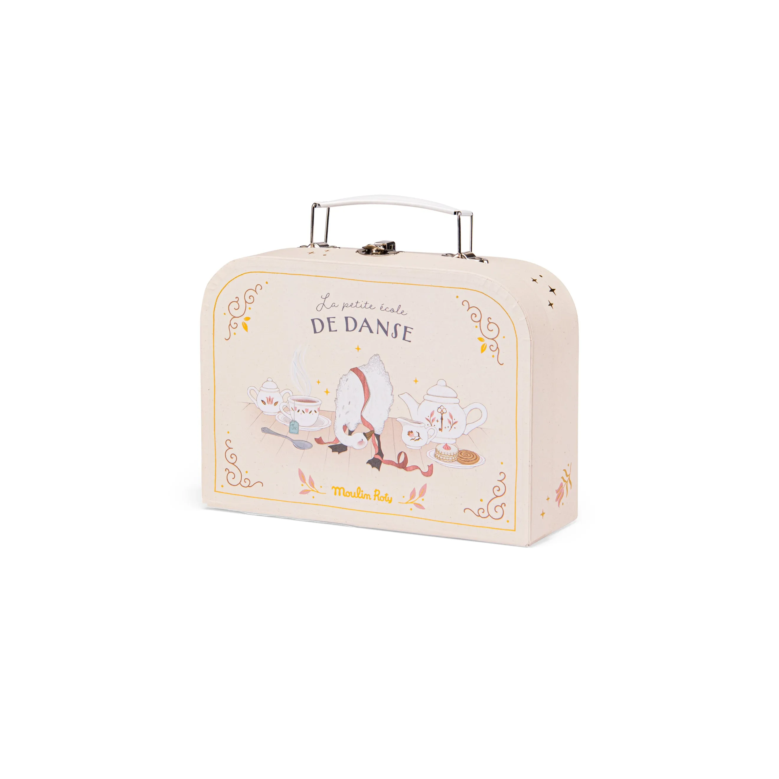 Moulin Roty La Petite Ecole De Danse Porcelaine Tea Set in Carry-On Suitcase