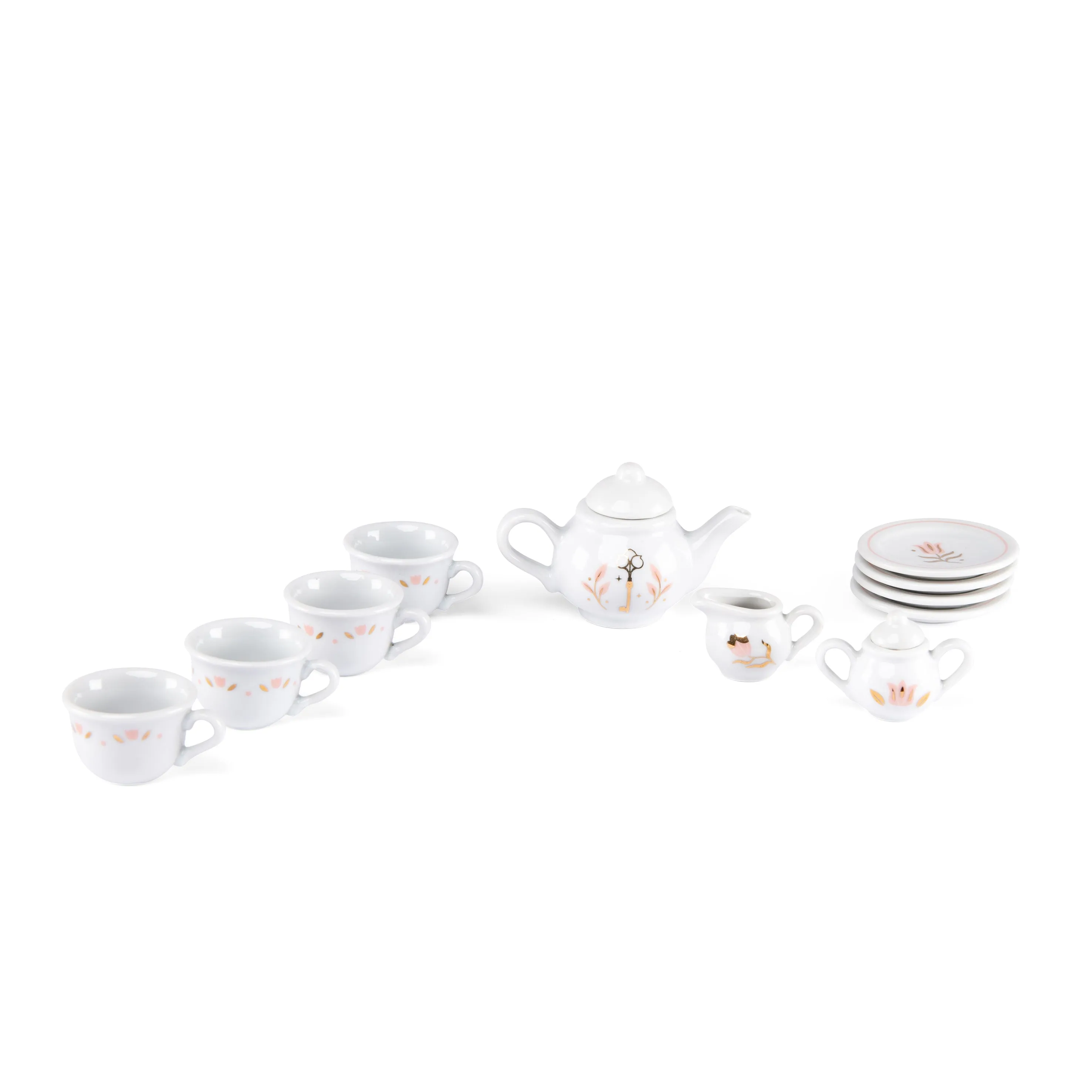 Moulin Roty La Petite Ecole De Danse Porcelaine Tea Set in Carry-On Suitcase