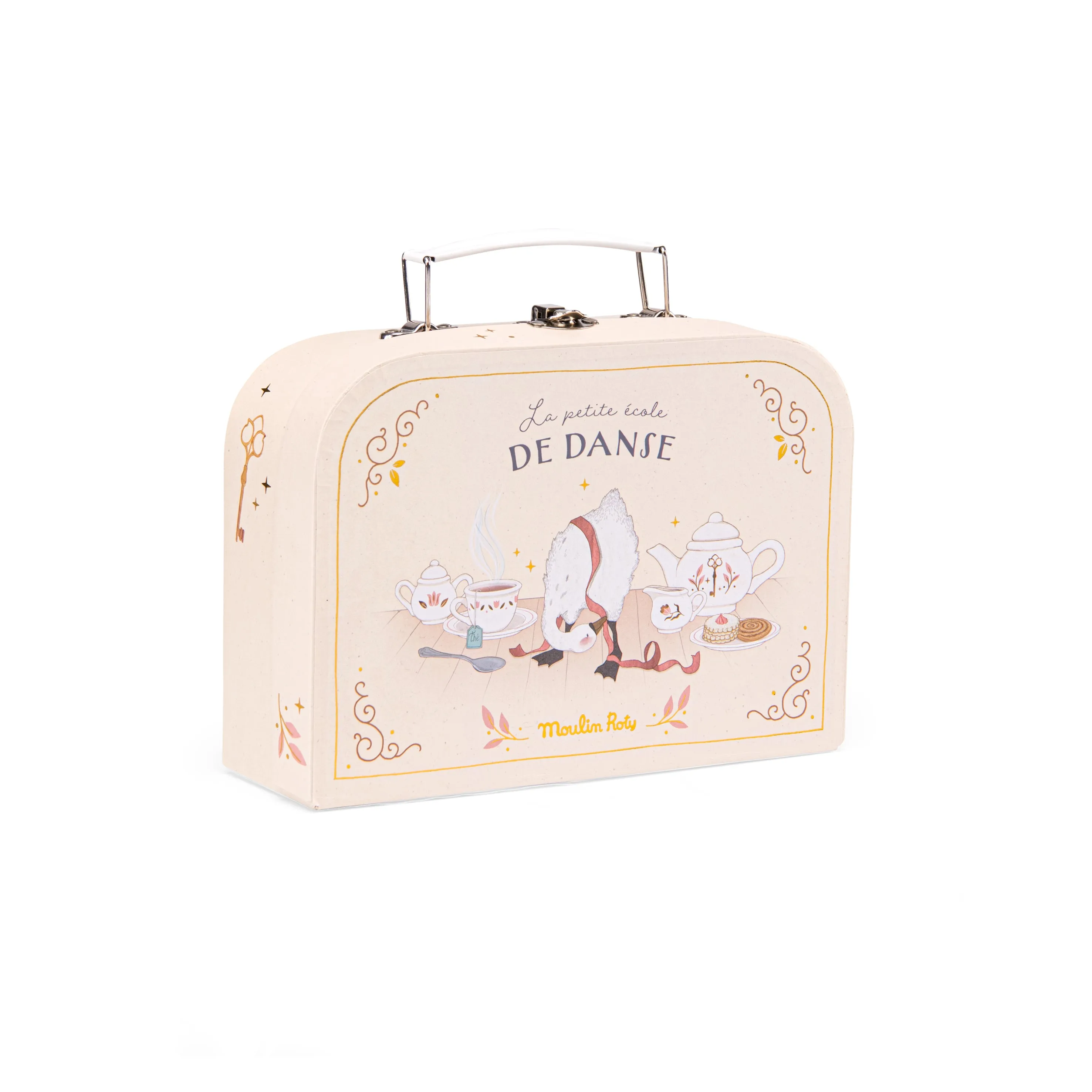 Moulin Roty La Petite Ecole De Danse Porcelaine Tea Set in Carry-On Suitcase