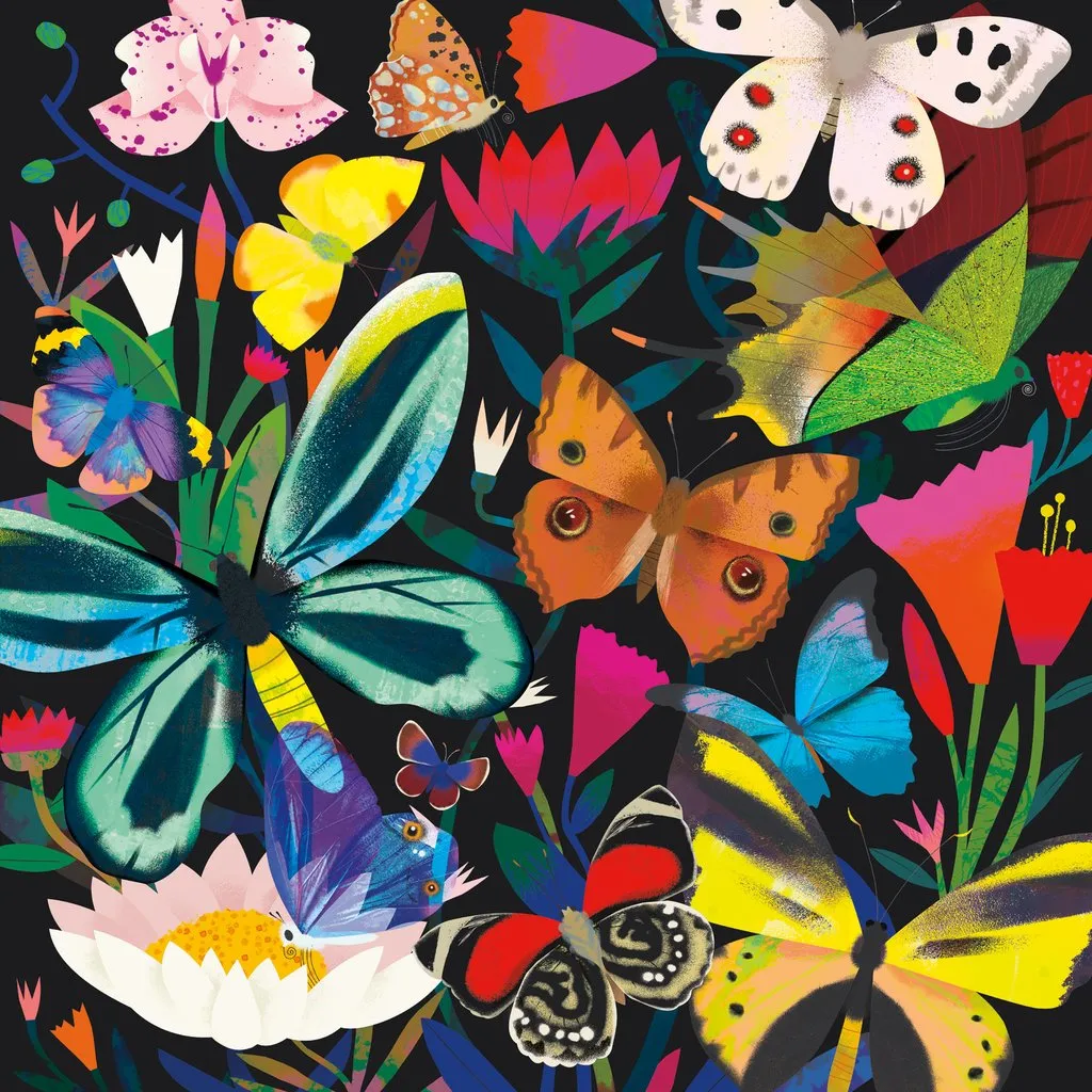 Mud Puppy Glow In The Dark Butterflies Illuminated 500 Piece Puzzle