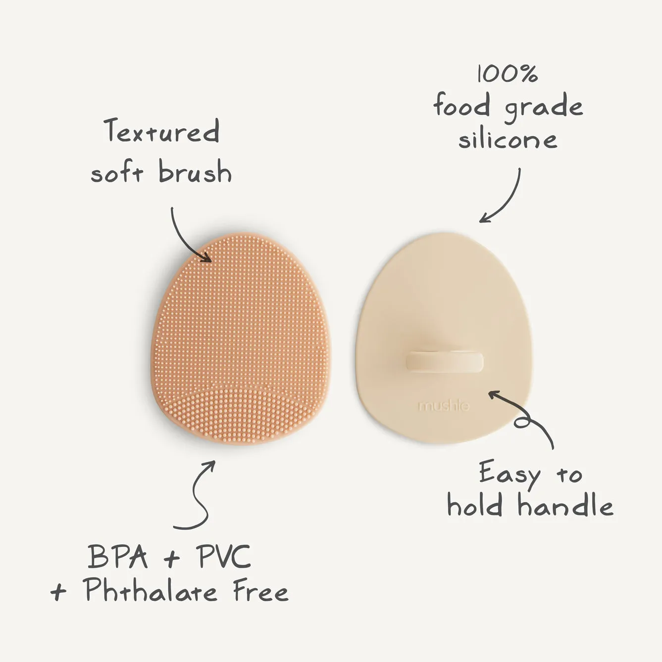 Mushie Cradle Cap Brush 2-Pack | Tradewinds   Periwinkle