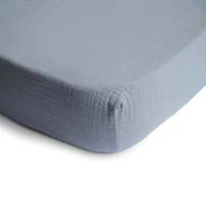 Mushie Soft Muslin Cot Fitted Sheet | Tradewinds