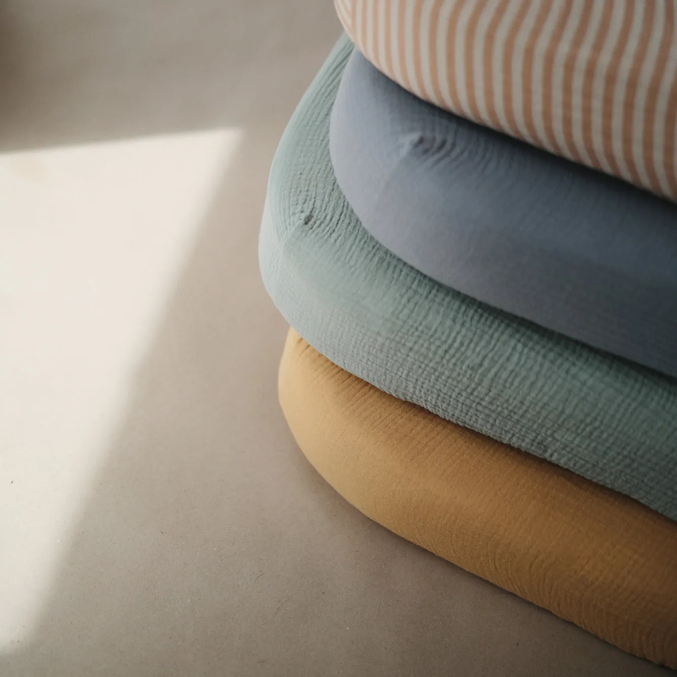 Mushie Soft Muslin Cot Fitted Sheet | Tradewinds
