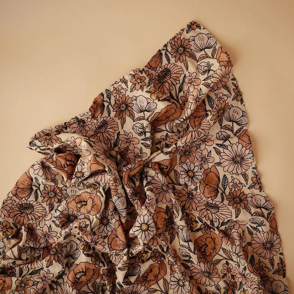 Mushie Swaddle | Retro Flowers