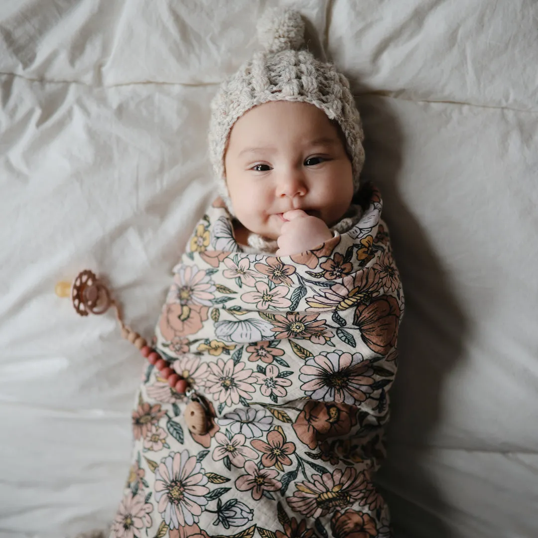 Mushie Swaddle | Retro Flowers