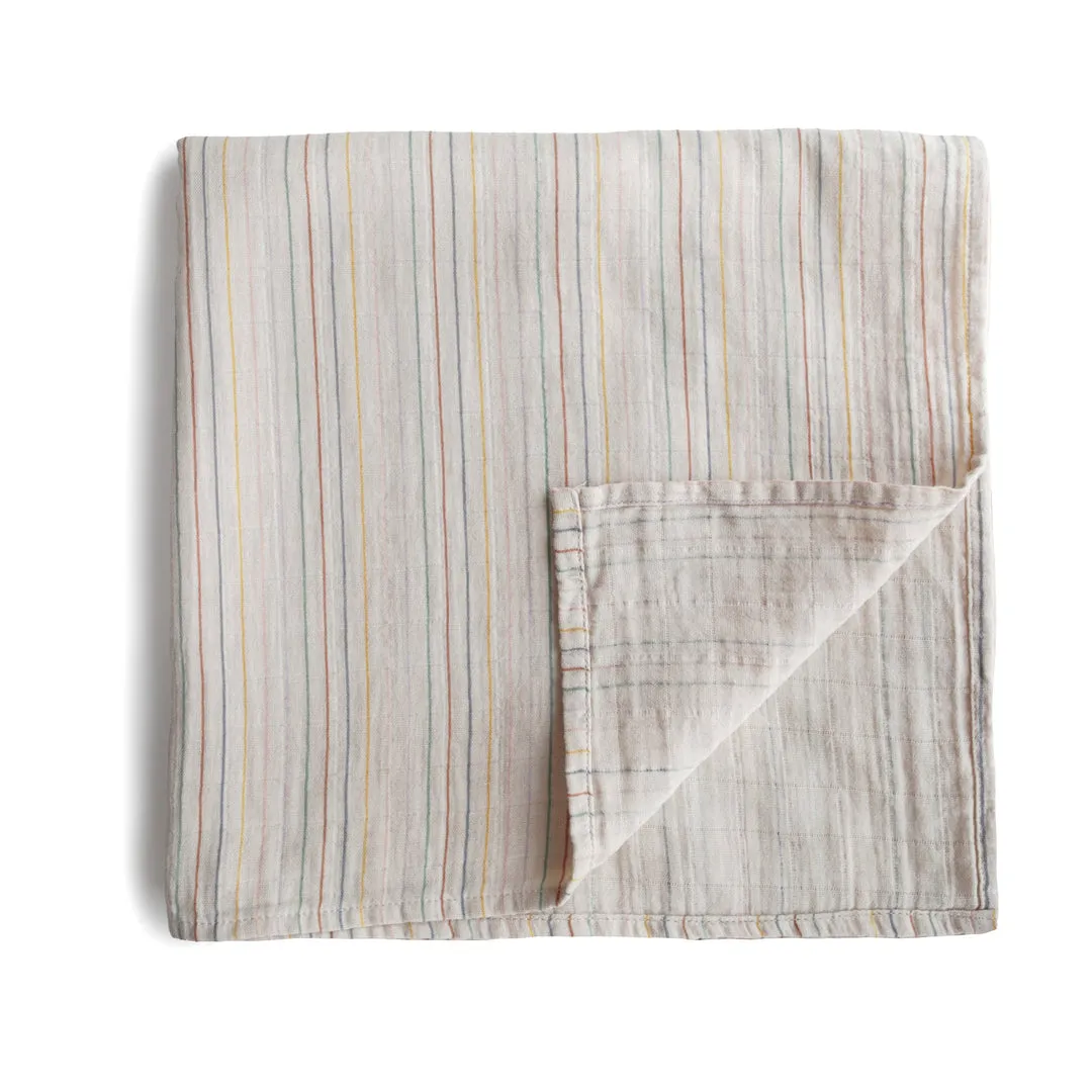 Mushie Swaddle | Retro Stripes