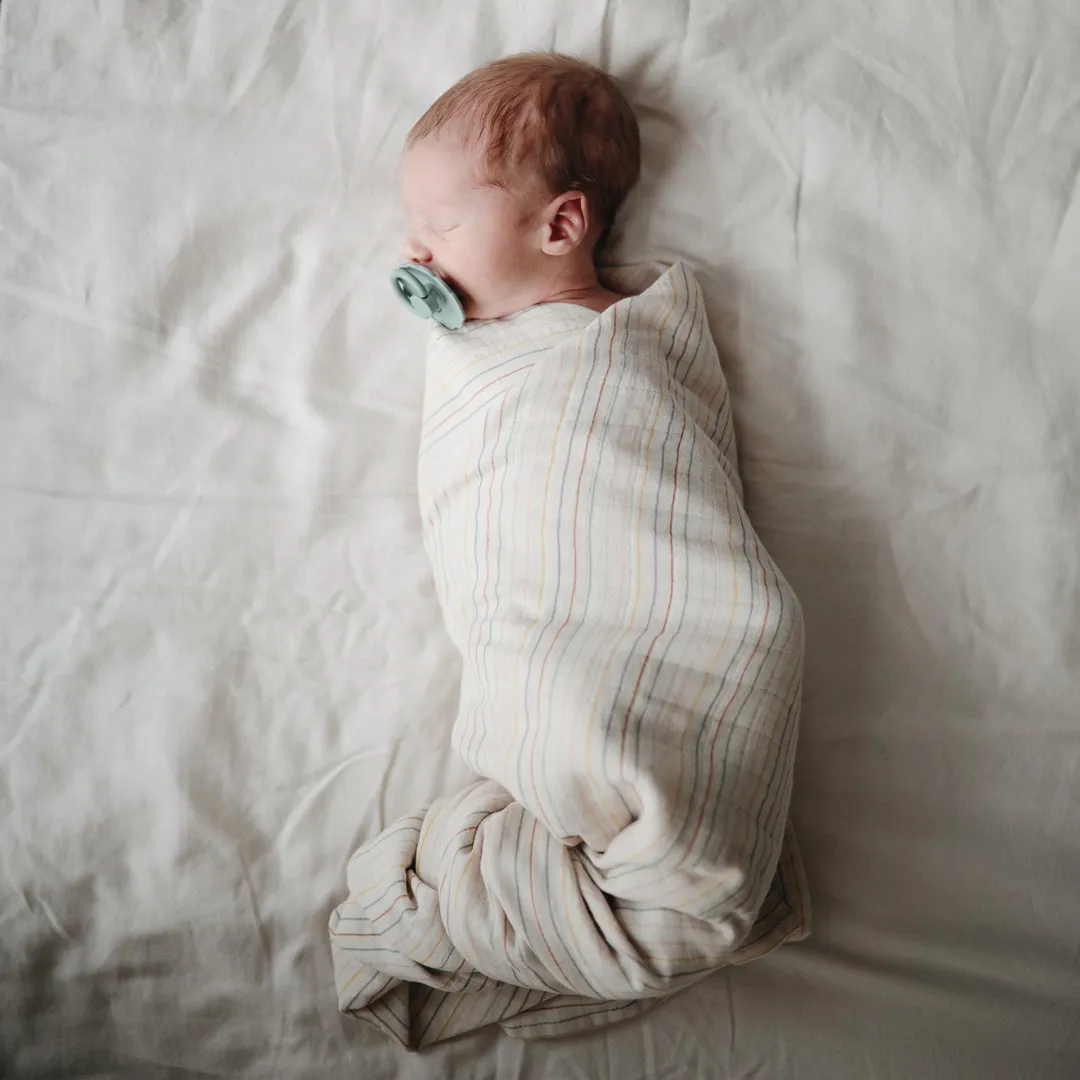 Mushie Swaddle | Retro Stripes