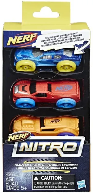 Nerf Nitro C0776 Foam Cars - Pack of 3