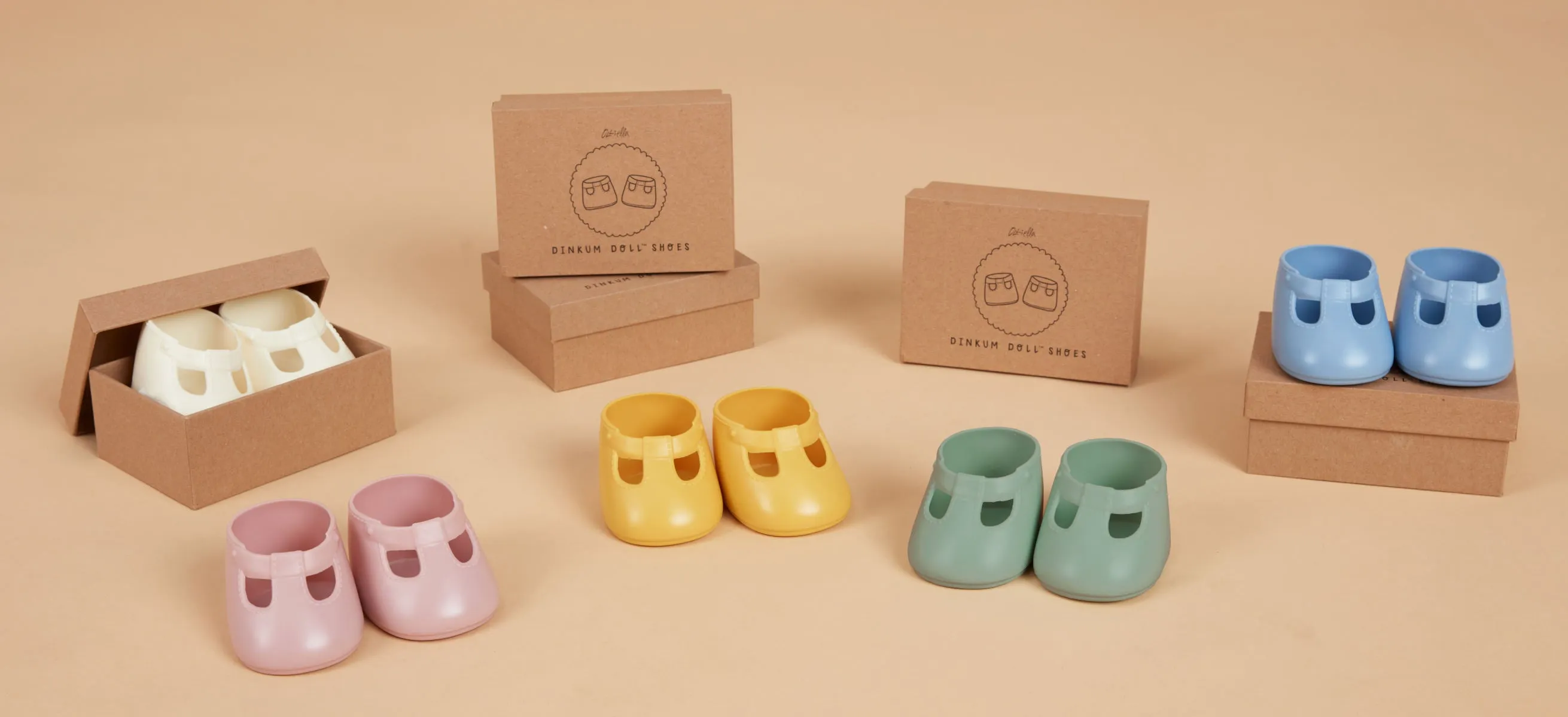 Olli Ella Dinkum Doll Shoes, Basil Green