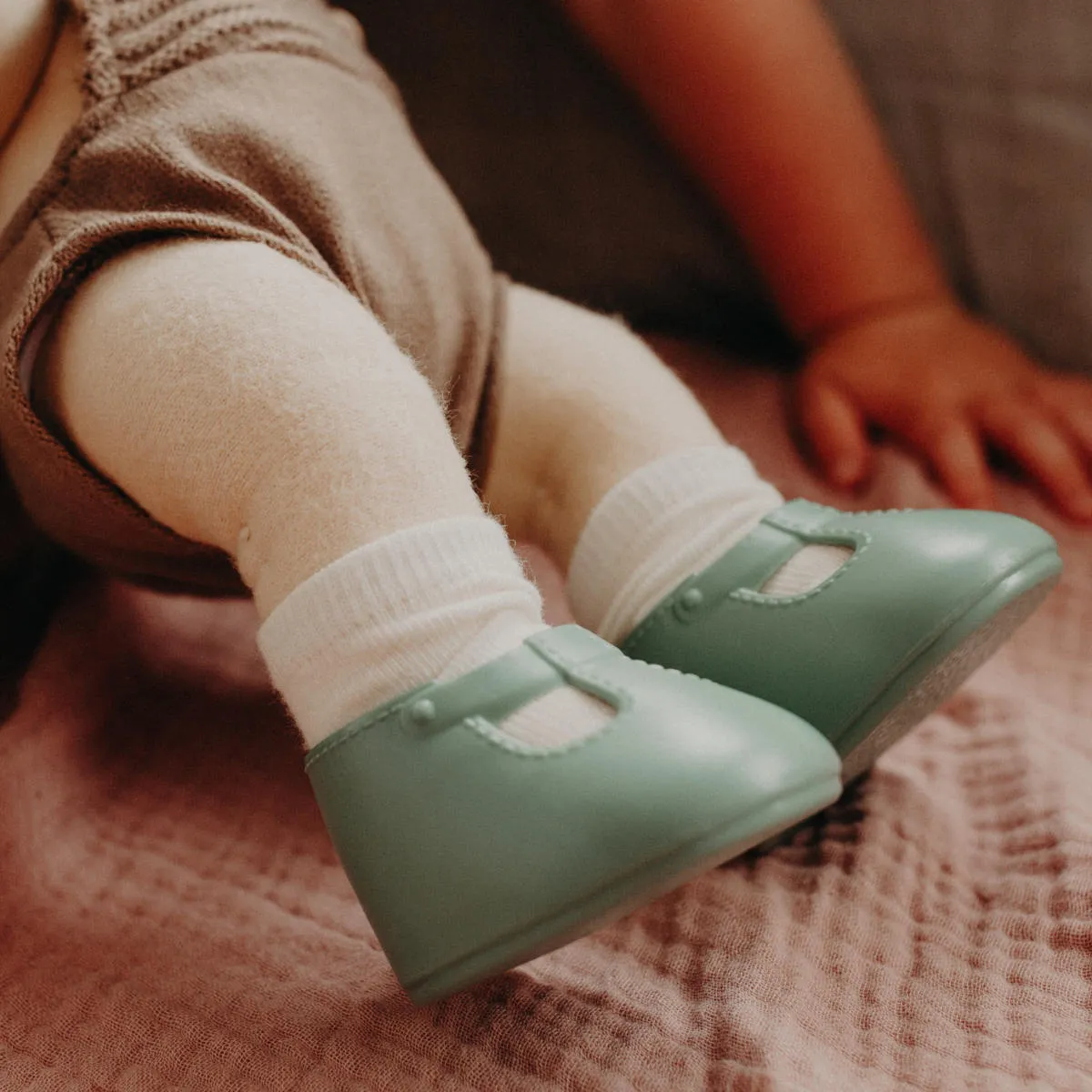 Olli Ella Dinkum Doll Shoes, Basil Green
