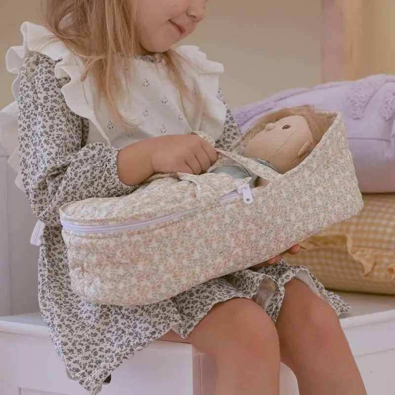 Olli Ella Dinkum Dolls Quilted Carry Cot Garden Floral: NEW ARRIVAL LAST ONE