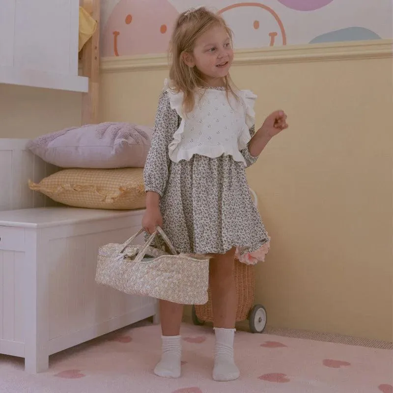 Olli Ella Dinkum Dolls Quilted Carry Cot Garden Floral: NEW ARRIVAL LAST ONE