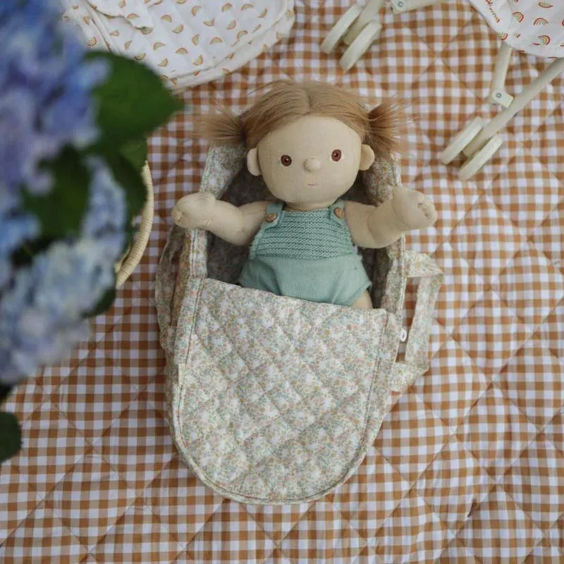 Olli Ella Dinkum Dolls Quilted Carry Cot Garden Floral: NEW ARRIVAL LAST ONE