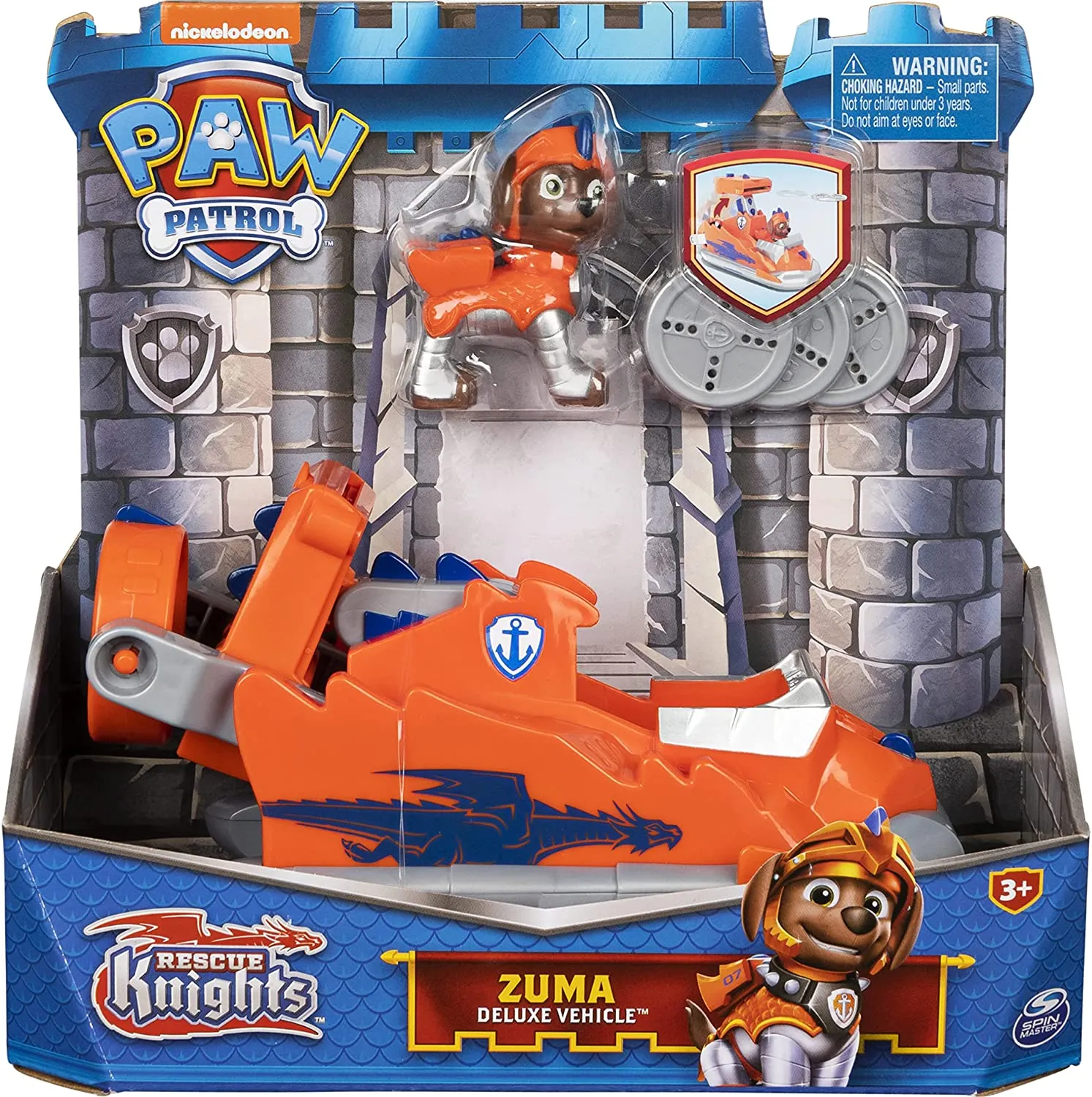 PAW PATROL 6063589, Rescue Knights Zuma Transforming Car with Collectible Action
