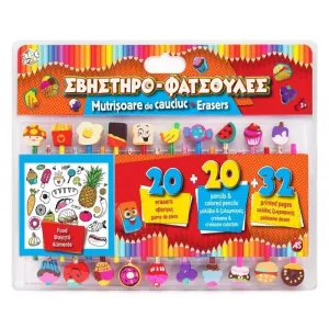 Pencils Erasers And Printed Pages Activity Set - Food
