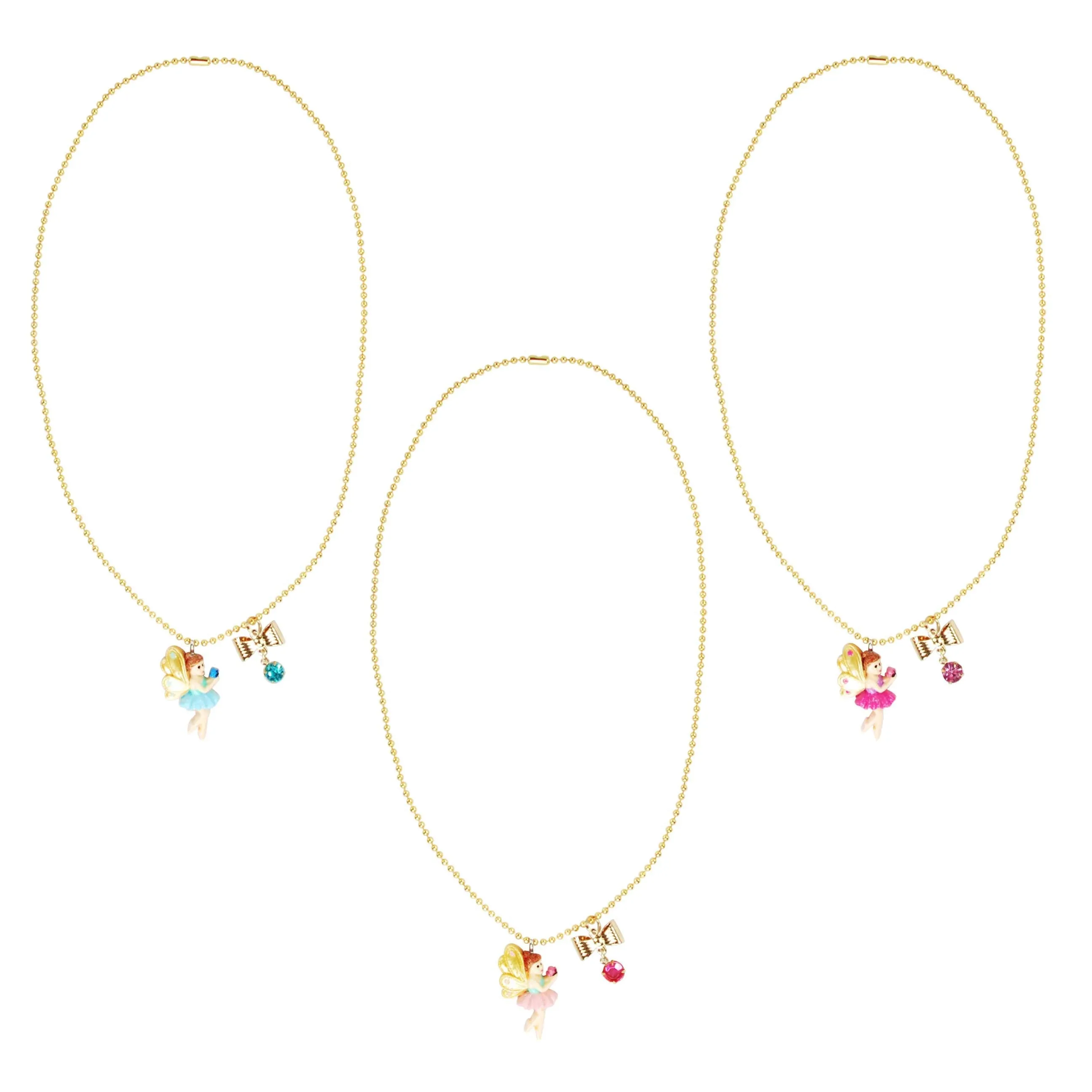 Pink Poppy Enchanted Fairy Necklace With Charm Assorted Styles