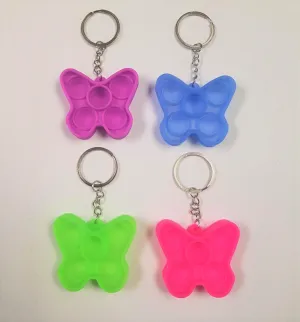 POPIT FIDGET TOY KEYRING BUTTERFLY ASSORTED COLOURS