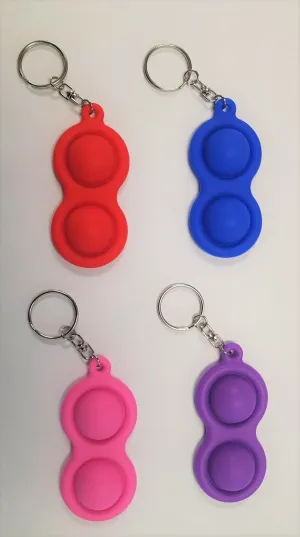 POPIT FIDGET TOY KEYRING CIRCLE PODS ASSORTED COLOURS