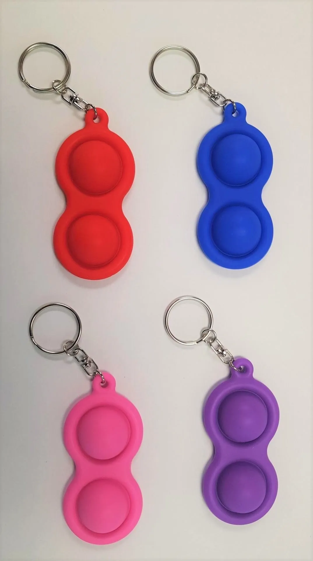 POPIT FIDGET TOY KEYRING CIRCLE PODS ASSORTED COLOURS