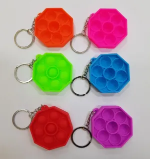 POPIT FIDGET TOY KEYRING OCTAGON ASSORTED COLOURS