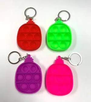 POPIT FIDGET TOY KEYRING PINEAPPLE ASSORTED COLOURS