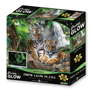 Prime 3D Super 3D Prime Glow In The Dark 100 Piece Puzzle Tiger Falls