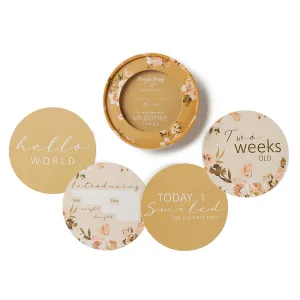 Reversible Milestone Cards | Golden Flower & Ocre
