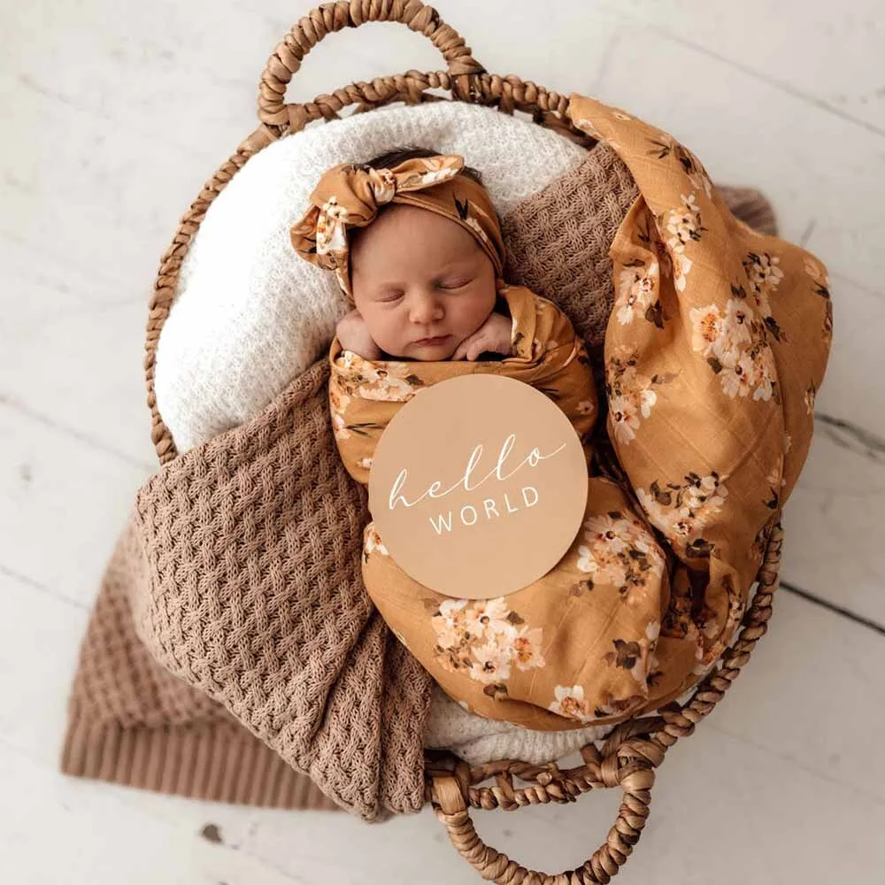 Reversible Milestone Cards | Golden Flower & Ocre