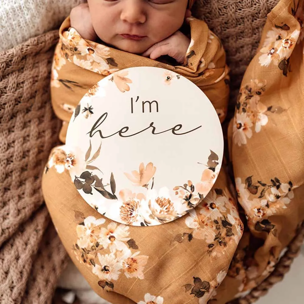 Reversible Milestone Cards | Golden Flower & Ocre
