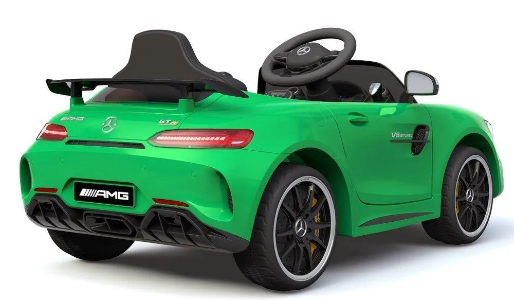 RICCO 6V 4.5A Two Motors Mercedes Benz GTR AMG Licenced Battery Powered Kids Electric Ride-On Toy Car, Green