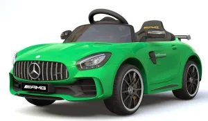 RICCO 6V 4.5A Two Motors Mercedes Benz GTR AMG Licenced Battery Powered Kids Electric Ride-On Toy Car, Green