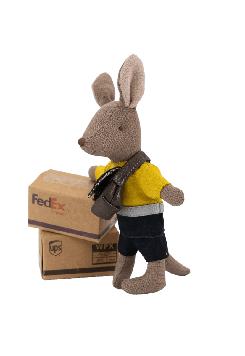 Rugaroo The Postie | Kangaroo Doll with bag in Post Box: NEW ARRIVAL BACK IN STOCK