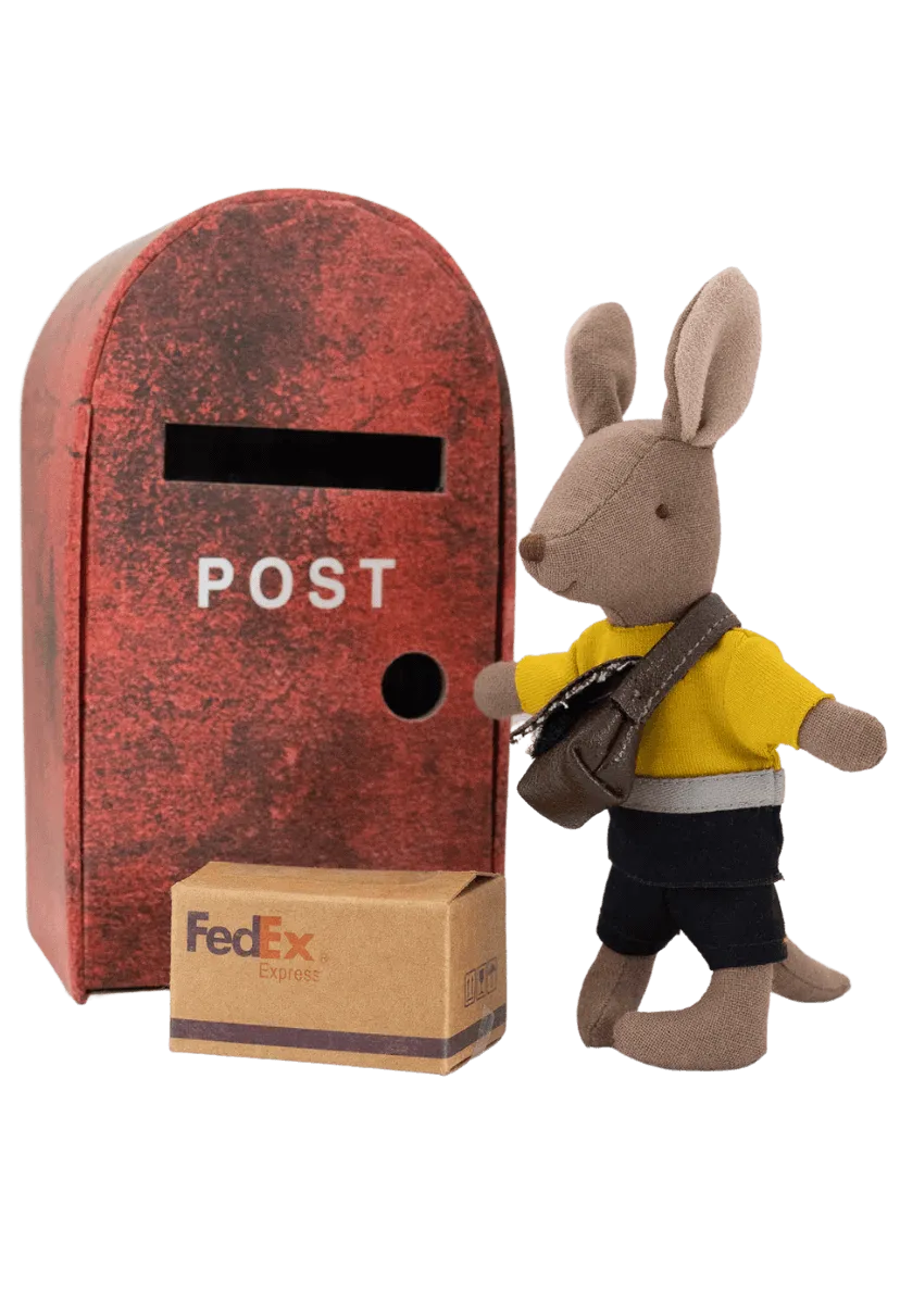 Rugaroo The Postie | Kangaroo Doll with bag in Post Box: NEW ARRIVAL BACK IN STOCK