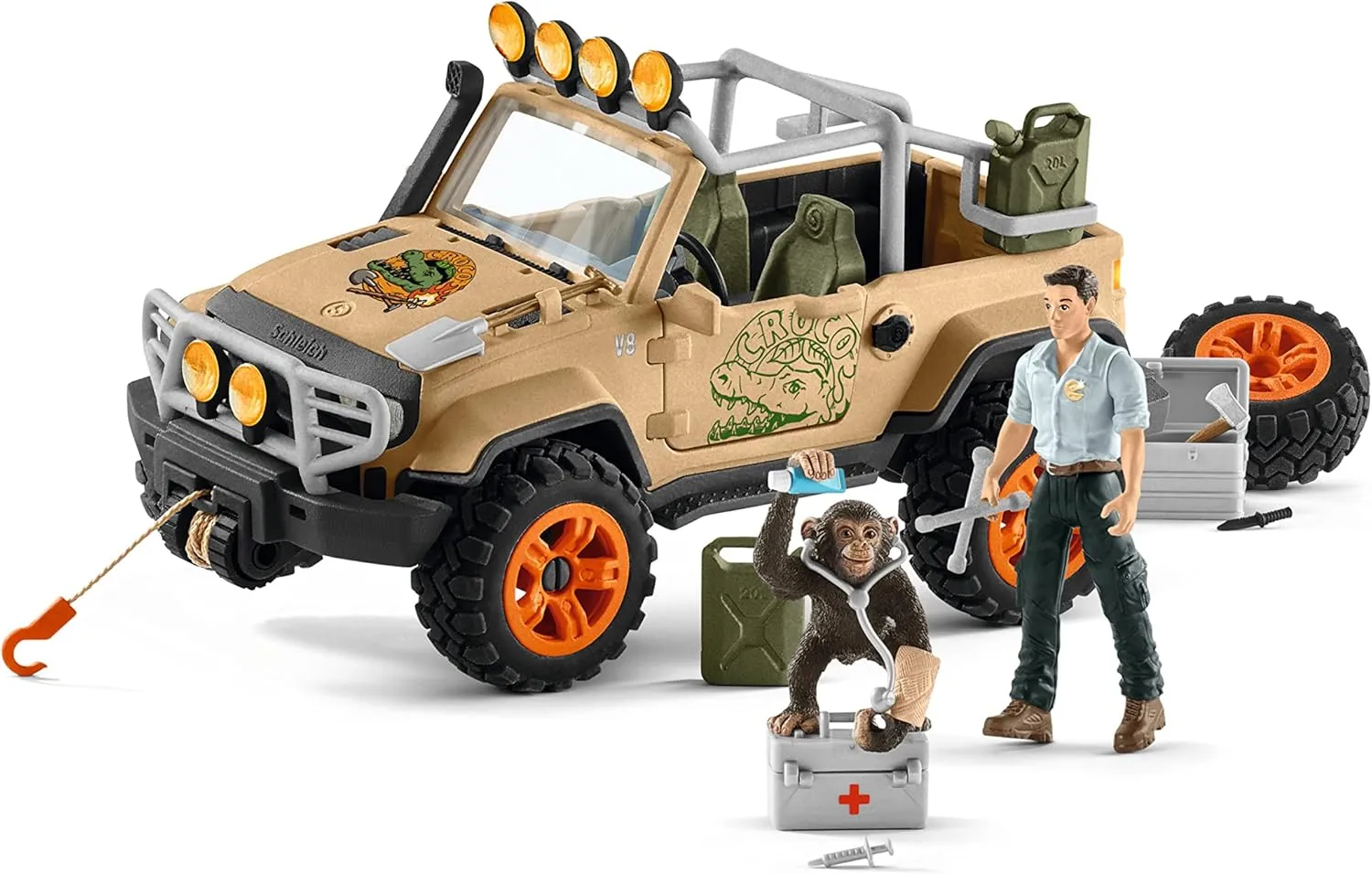 SCHLEICH 42410 4x4 Vehicle with Winch Wild Life Toy Playset for Kids Aged 3 