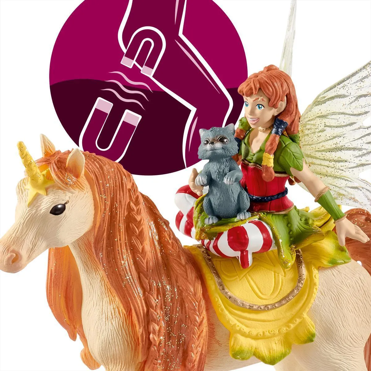 Schleich 70567 Fairy Marween With Glitter Unicorn Figure