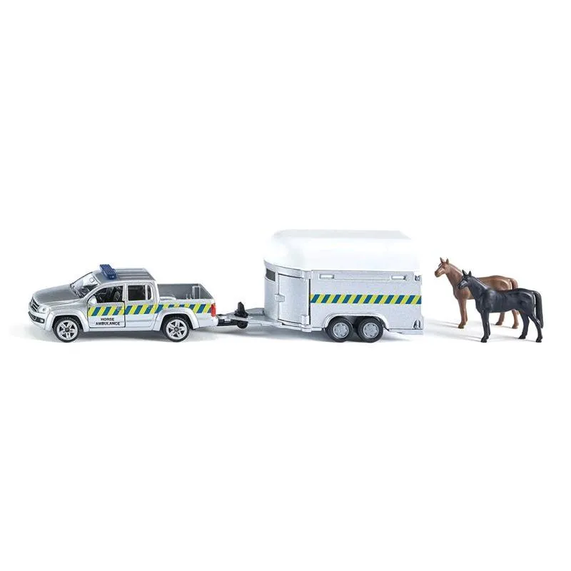 Siku 2310 1:55 Vw Amarok Horse Ambulance With Float & Horses