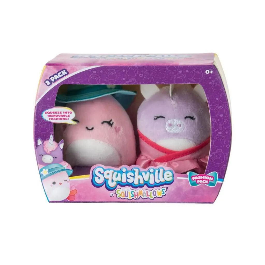 Squishmallows Squishville Mini Plush Fashion Pack 2 Pack Jeanne & Ponderosa