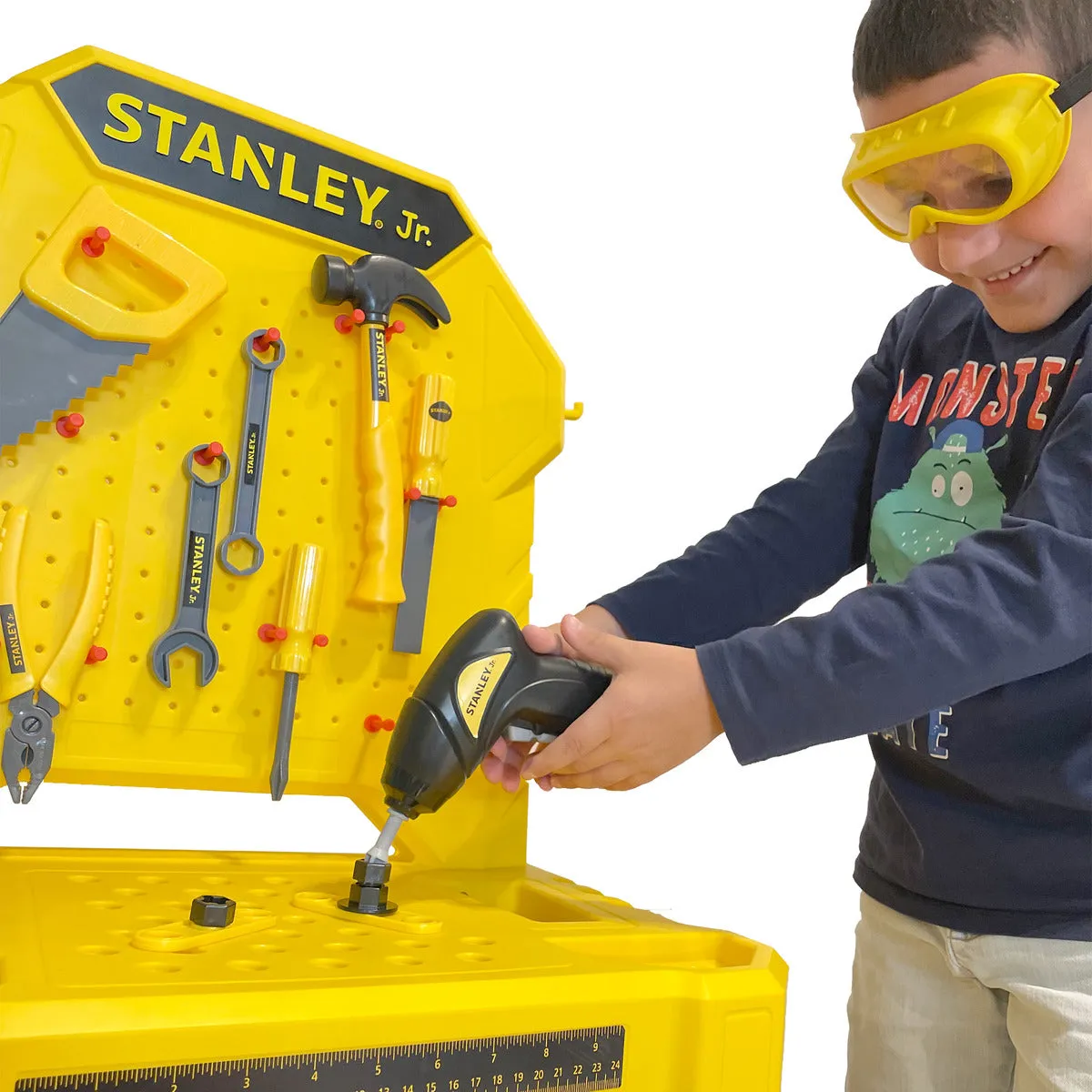 Stanley Jr. 140 Piece Workbench Tool Set & Power Drill