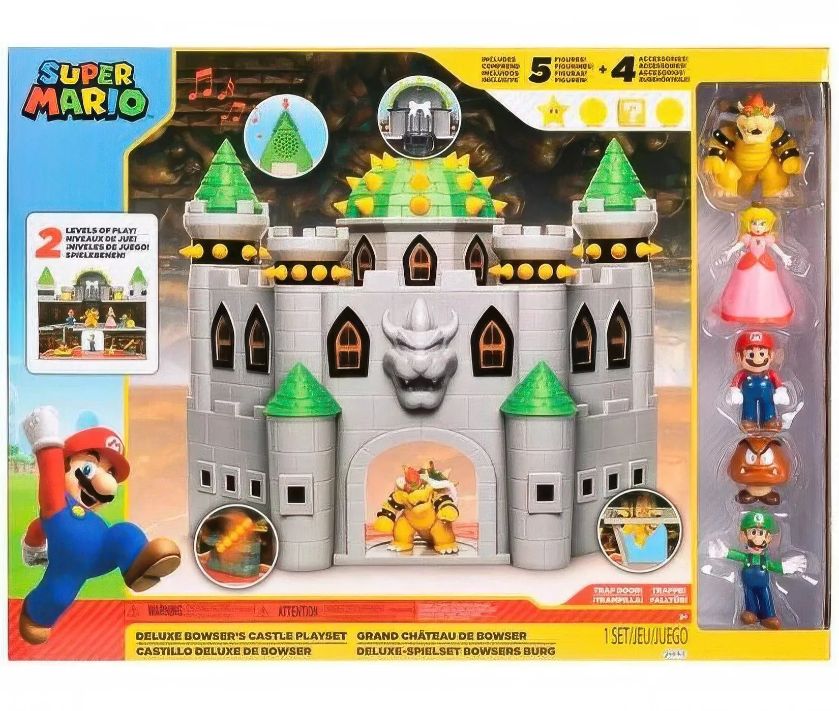 Super Mario Bros Deluxe Bowser's Castle Playset