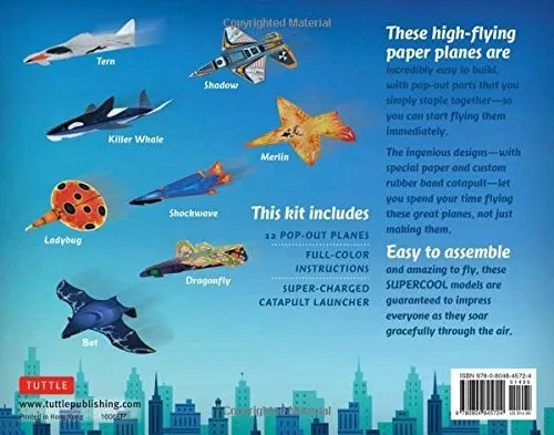 Supercool Paper Airplanes Kit: 12 Pop-Out Paper Airplanes