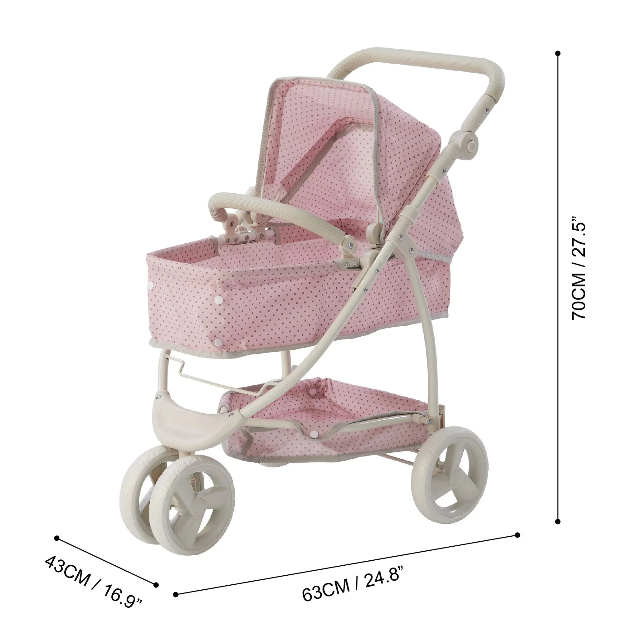 Teamson Olivias Little World 2-In-1 Multi-Positional Kids Baby Doll Pram