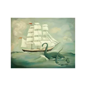The Unsuccessful Capture of the Great New England Sea Monster Art Print Larger 11x14"